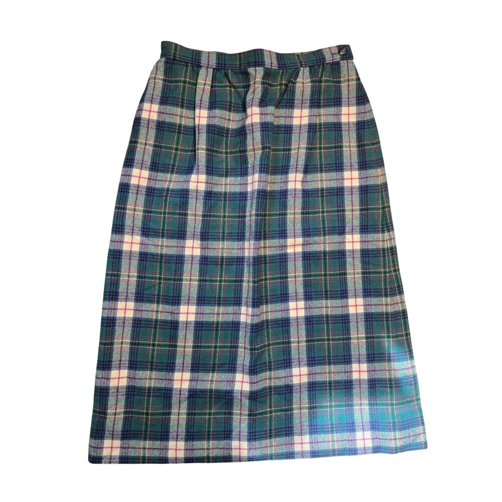 Vtg 70s Pendleton Kennedy Dress Tartan Plaid Wool Midi Skirt Dark Academia 10